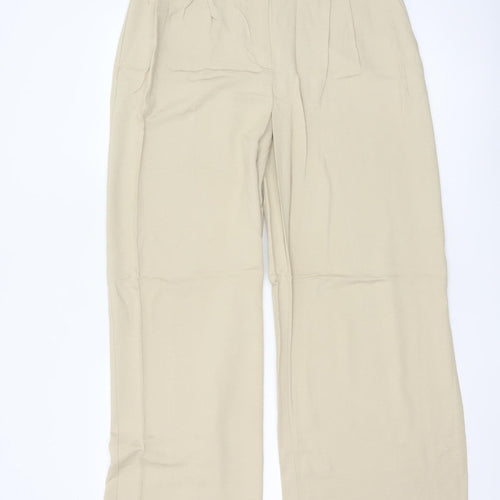 Marks and Spencer Autograph Women's Beige Wide-Leg Trousers Size 12
