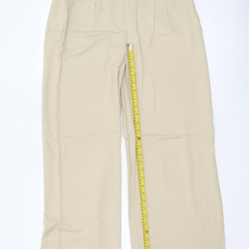Marks and Spencer Autograph Women's Beige Wide-Leg Trousers Size 12