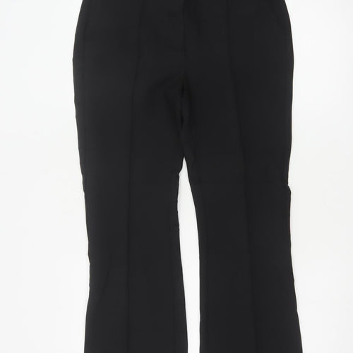 Marks and Spencer Women Black Size 10 Long Flared Trousers