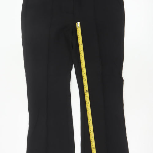 Marks and Spencer Women Black Size 10 Long Flared Trousers