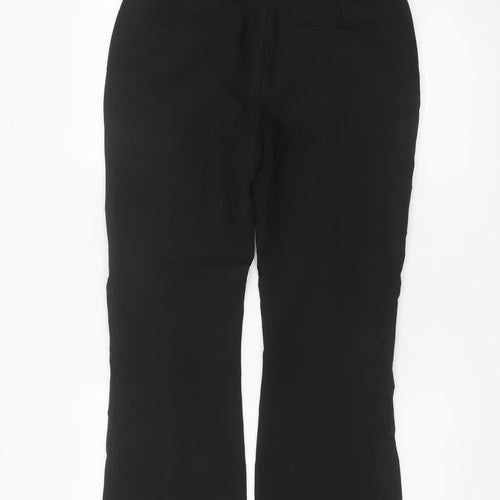 Marks and Spencer Women Black Size 10 Long Flared Trousers