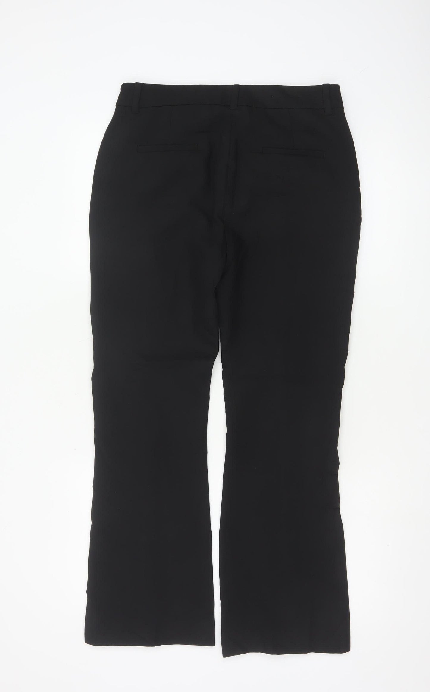 Marks and Spencer Women Black Size 10 Long Flared Trousers