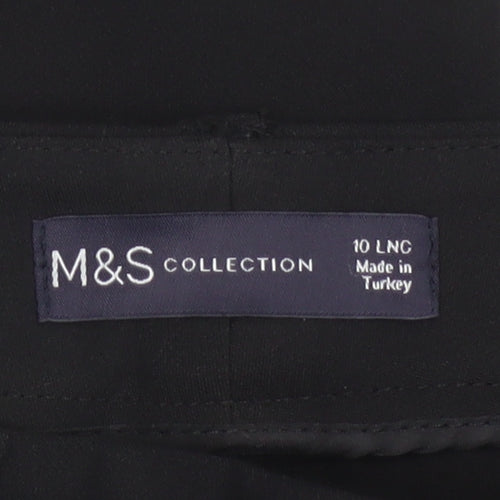 Marks and Spencer Women Black Size 10 Long Flared Trousers