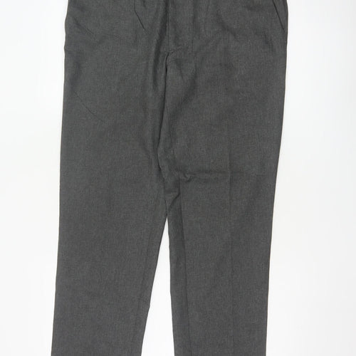 Marks and Spencer Men's Grey Slim Fit Trousers 34R Polyester