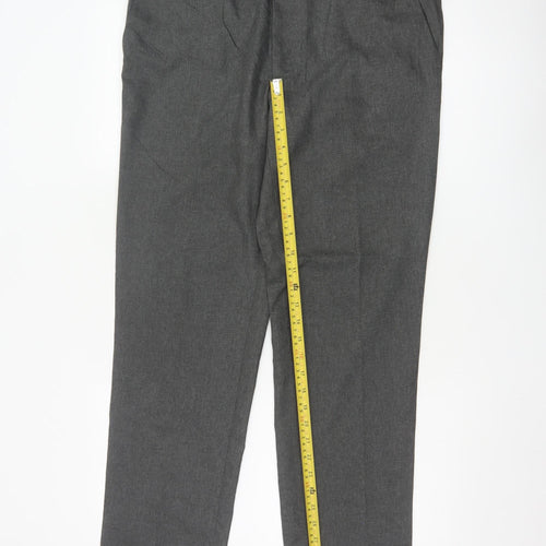 Marks and Spencer Men's Grey Slim Fit Trousers 34R Polyester