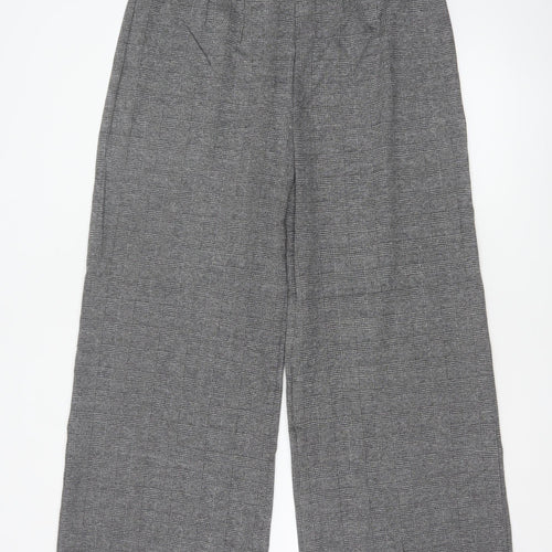 Marks and Spencer Women Grey Mix Size 16 Wide-Leg Trousers