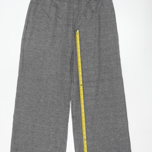 Marks and Spencer Women Grey Mix Size 16 Wide-Leg Trousers