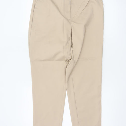 Marks and Spencer Women Beige Chino Trousers Size 14 Short