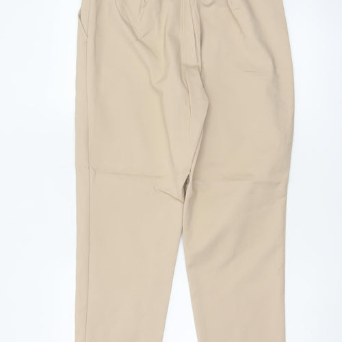 Marks and Spencer Women Beige Chino Trousers Size 14 Short