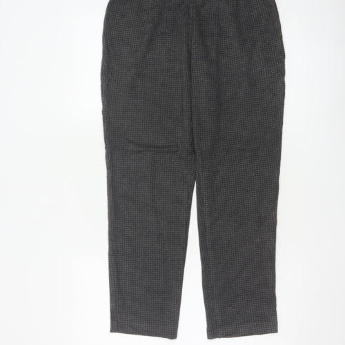 Marks and Spencer Women Charcoal Mix Size 14 Regular Trousers