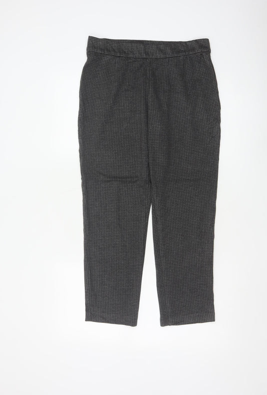 Marks and Spencer Women Charcoal Mix Size 14 Regular Trousers