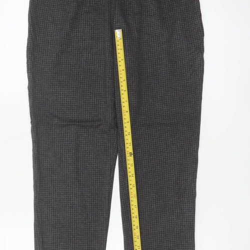 Marks and Spencer Women Charcoal Mix Size 14 Regular Trousers
