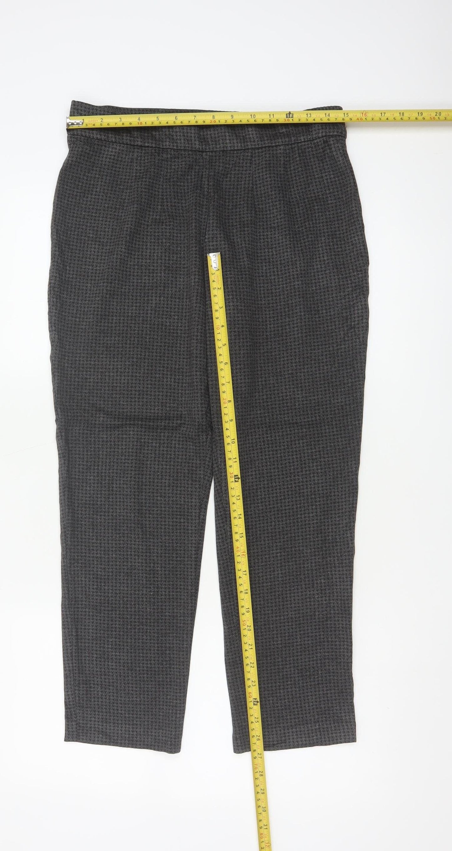 Marks and Spencer Women Charcoal Mix Size 14 Regular Trousers