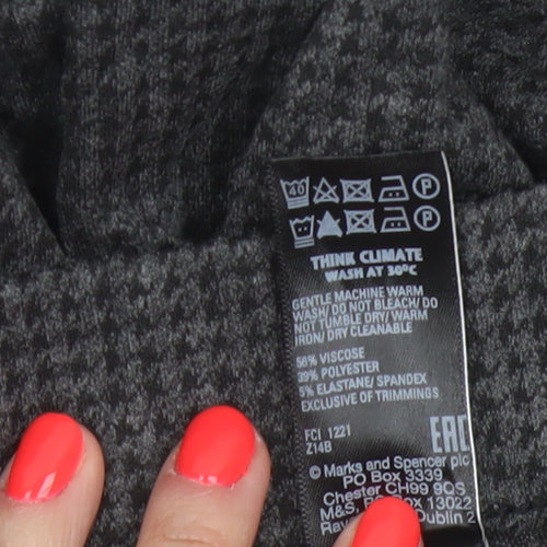 Marks and Spencer Women Charcoal Mix Size 14 Regular Trousers