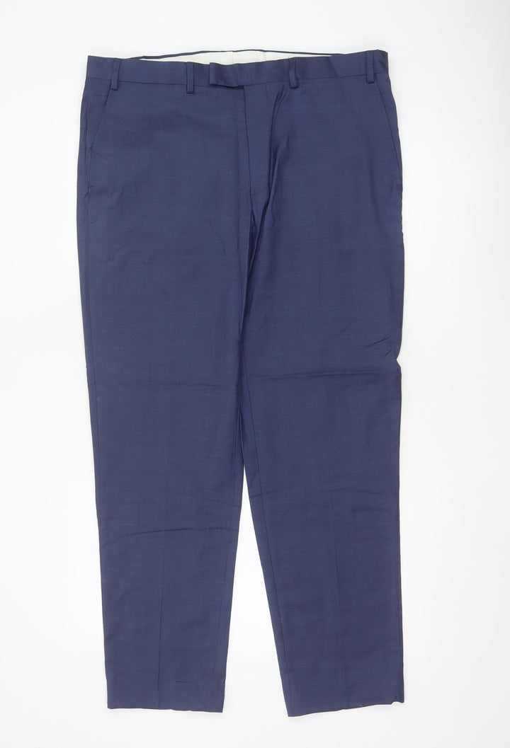 Marks and Spencer Autograph Men's Blue Wool Tailored Dress Trousers 36R