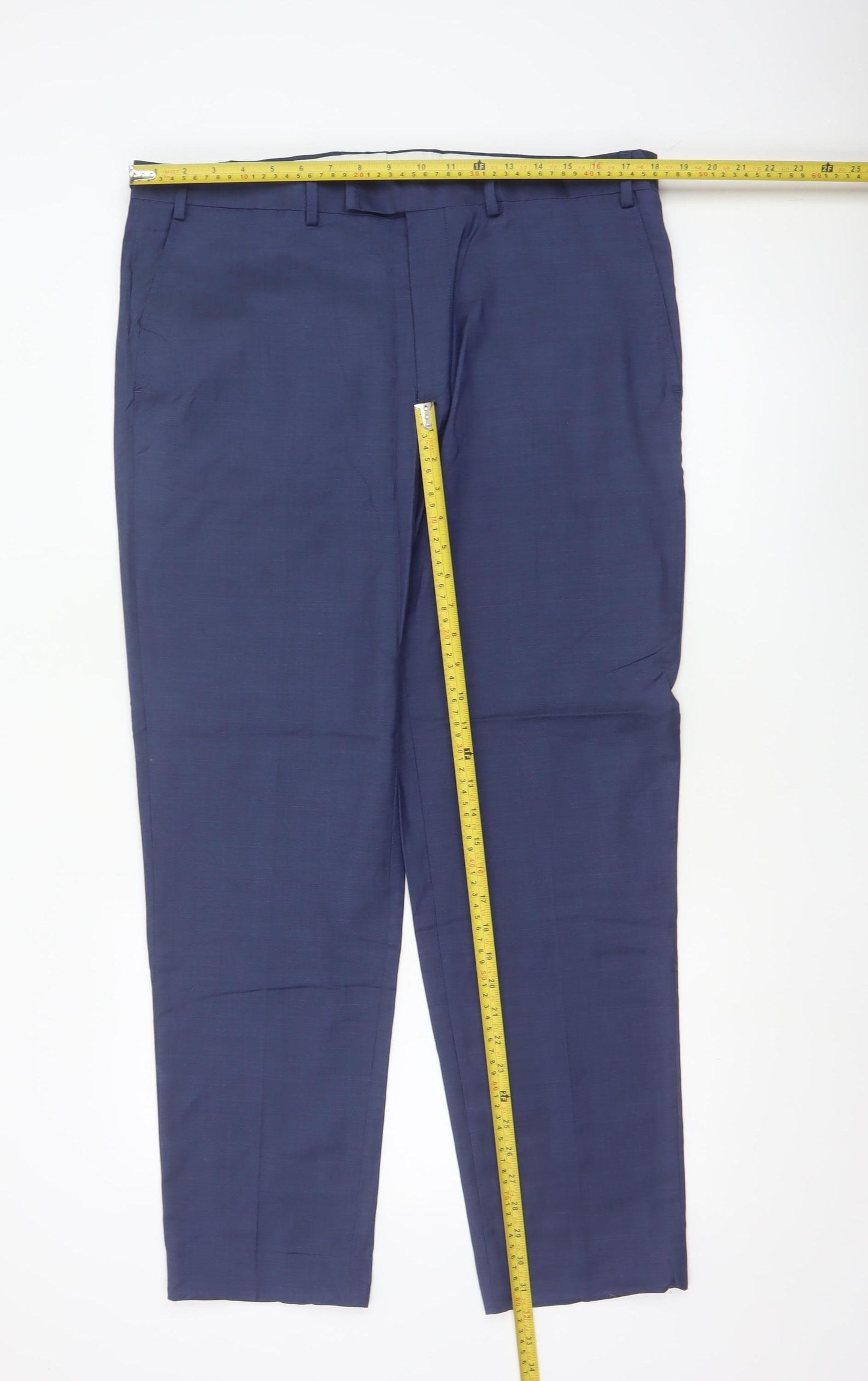 Marks and Spencer Autograph Men's Blue Wool Tailored Dress Trousers 36R