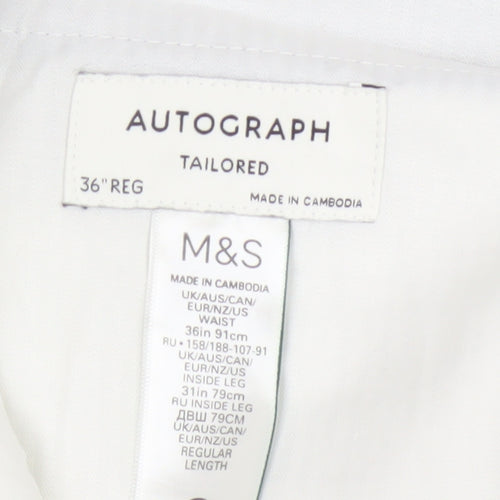 Marks and Spencer Autograph Men's Blue Wool Tailored Dress Trousers 36R