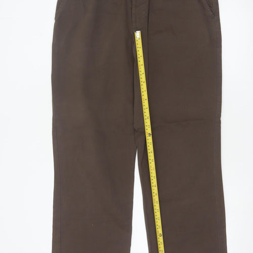 Marks and Spencer Blue Harbour Men's Brown 34x29 Chino Trousers
