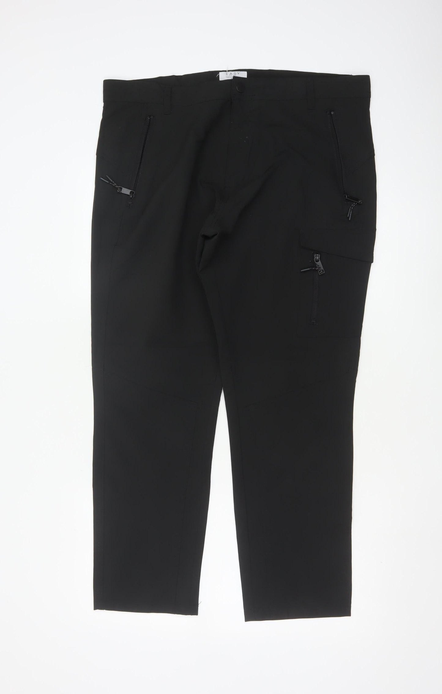 EASY Men's Black 36S Tapered Fit Cargo Trousers