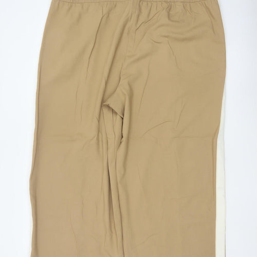Marks and Spencer Women Beige Cropped Elastic Waist Trousers Size 24 Short