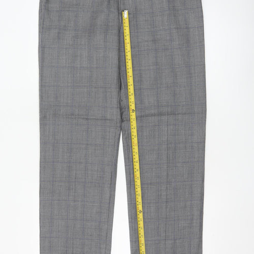 Marks and Spencer Men’s Grey Check Wool Dress Pants 34R Regular Fit