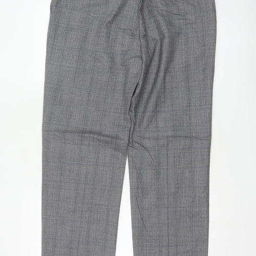 Marks and Spencer Men’s Grey Check Wool Dress Pants 34R Regular Fit