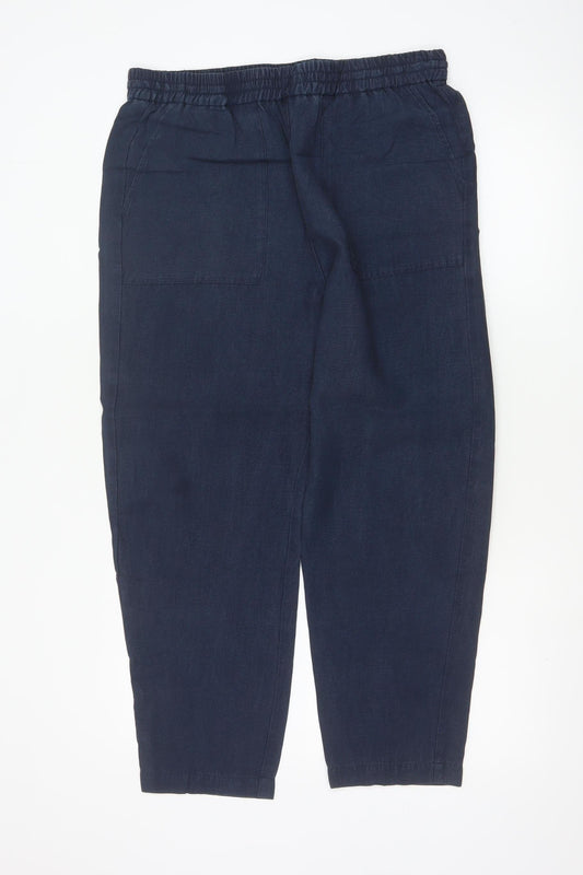 Marks and Spencer Womens Blue Size 14 Tapered Trousers