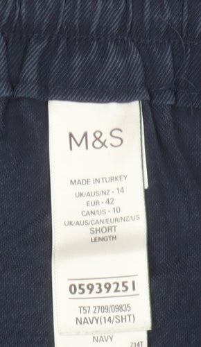 Marks and Spencer Womens Blue Size 14 Tapered Trousers