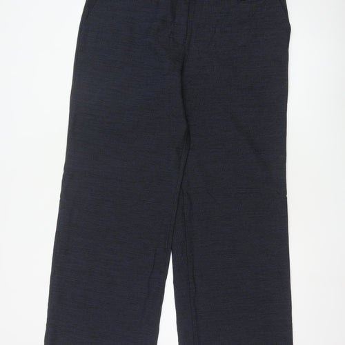 Next Women's Black Size 16R Wide-Leg Trousers Polyester Blend