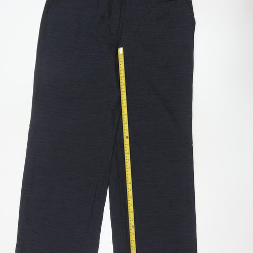 Next Women's Black Size 16R Wide-Leg Trousers Polyester Blend