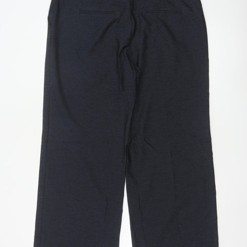 Next Women's Black Size 16R Wide-Leg Trousers Polyester Blend
