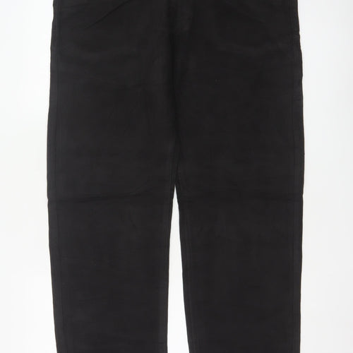 Marks and Spencer Men's Black Cotton Chino Trousers 36x33 Regular Fit