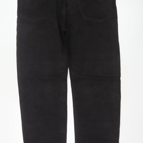 Marks and Spencer Men's Black Cotton Chino Trousers 36x33 Regular Fit