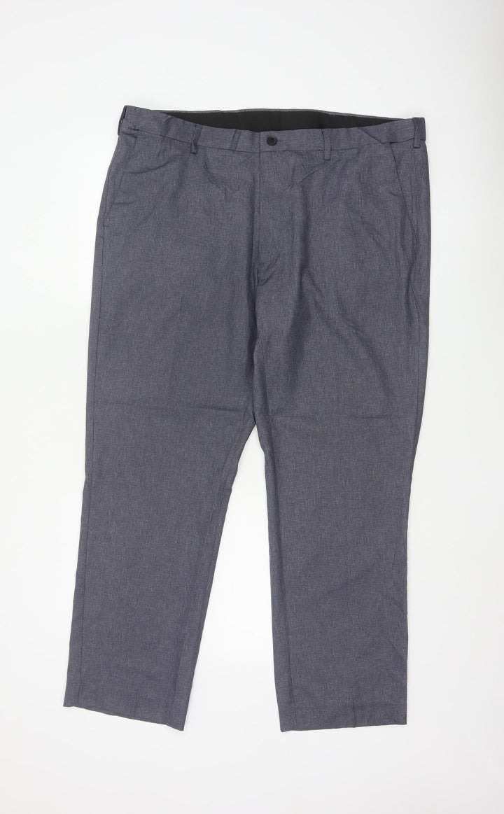 Marks and Spencer Men's Grey Regular Fit Trousers 40in Waist 29in Leg
