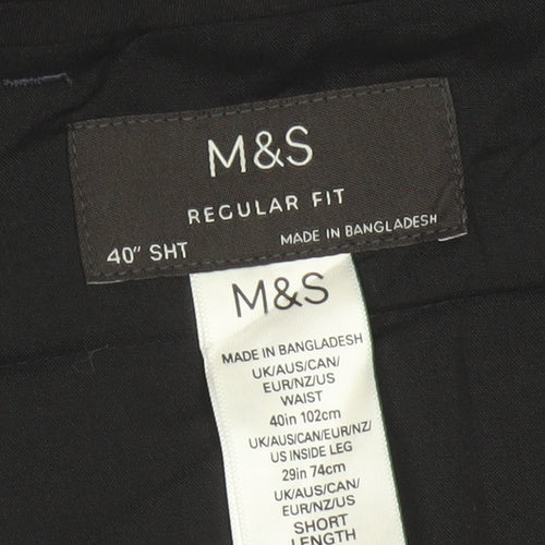 Marks and Spencer Men's Grey Regular Fit Trousers 40in Waist 29in Leg