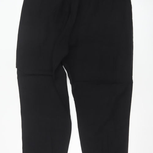 Marks and Spencer Women Black Size 18 Regular Lyocell Cotton Trousers