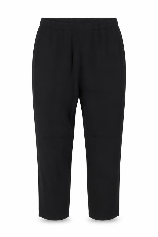 Marks and Spencer Women Black Size 18 Regular Lyocell Cotton Trousers