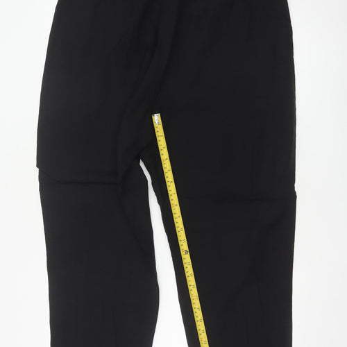 Marks and Spencer Women Black Size 18 Regular Lyocell Cotton Trousers