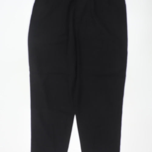 Marks and Spencer Women Black Size 18 Regular Lyocell Cotton Trousers