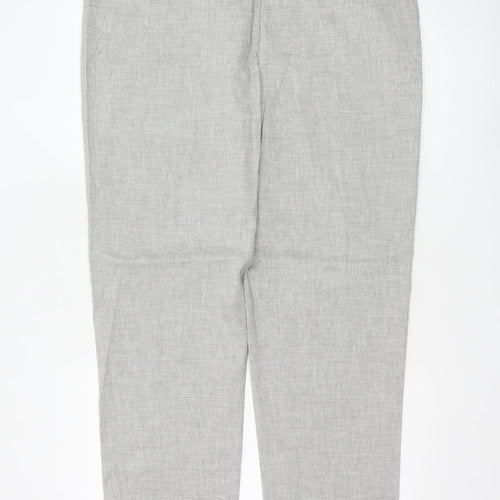 Marks and Spencer Men's Grey Linen Blend Tailored Trousers 38R