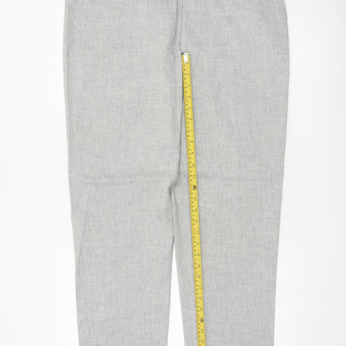 Marks and Spencer Men's Grey Linen Blend Tailored Trousers 38R