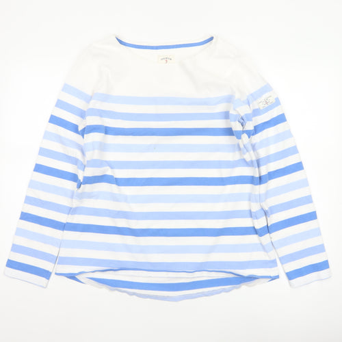 Joules Women’s Blue Striped Long Sleeve Cotton Nautical Top UK 14