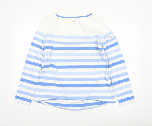 Joules Women’s Blue Striped Long Sleeve Cotton Nautical Top UK 14