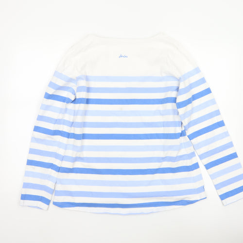 Joules Women’s Blue Striped Long Sleeve Cotton Nautical Top UK 14