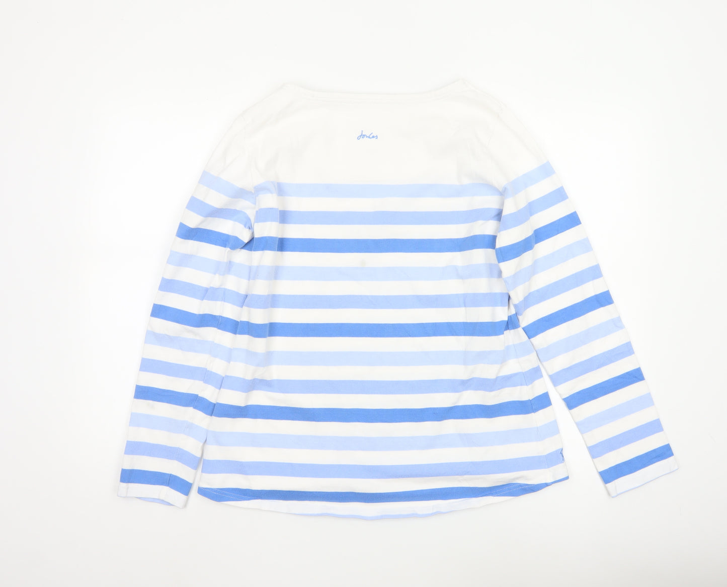 Joules Women’s Blue Striped Long Sleeve Cotton Nautical Top UK 14