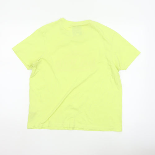 Jack Wills Women's Yellow Basic T-Shirt Size 12 Short Sleeve Cotton Blend