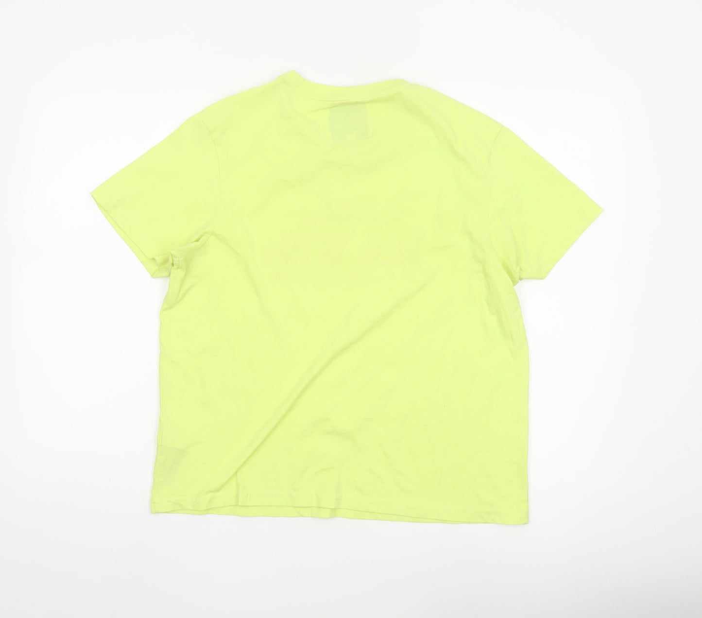 Jack Wills Women's Yellow Basic T-Shirt Size 12 Short Sleeve Cotton Blend