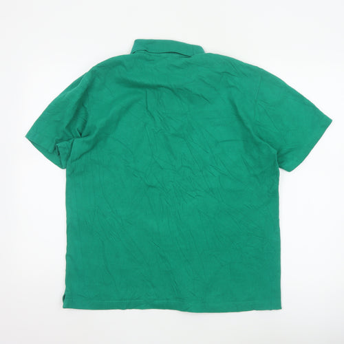 Cotton Traders Men's Green Short Sleeve Polo Shirt Size M