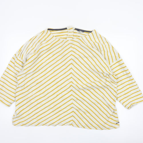 Joules Women’s Yellow Striped Cotton Tunic Blouse UK 20