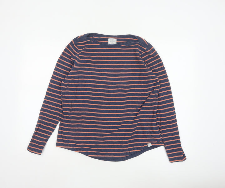Fat Face Women Blue Striped Long Sleeve Jersey T-Shirt UK 12